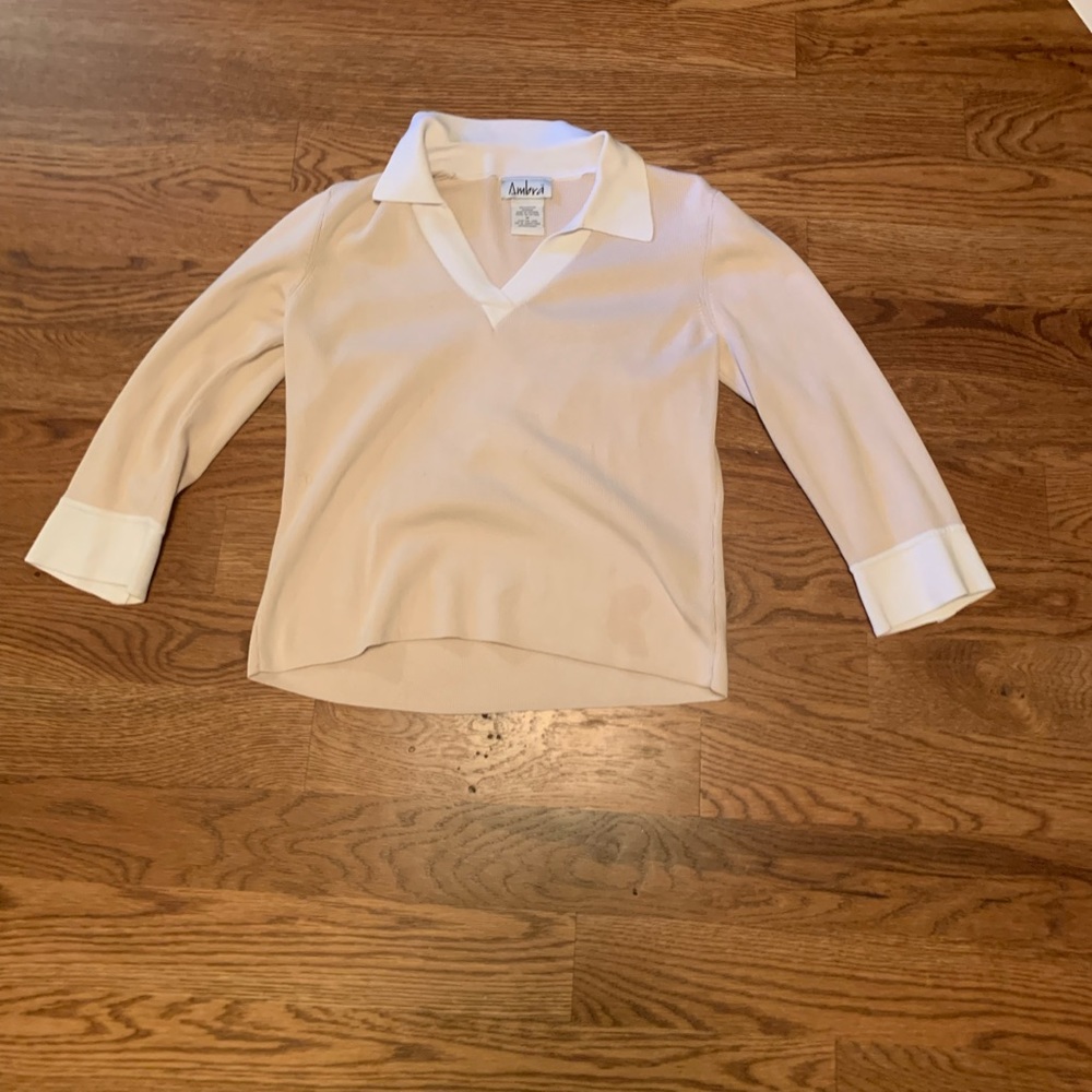 Cream and white blouse